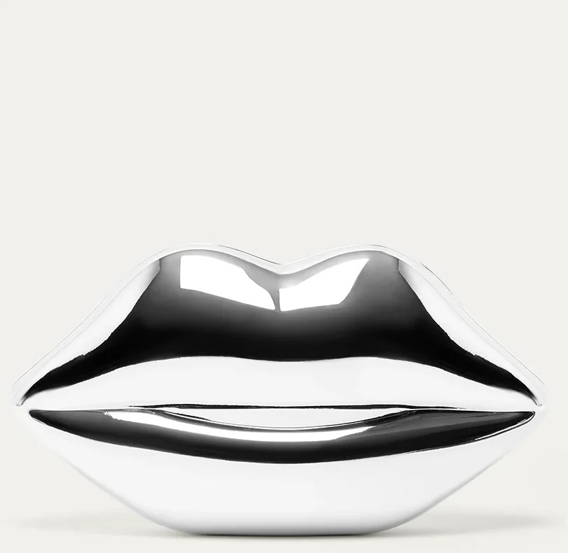 LULU GUINNESS Chrome lips purse