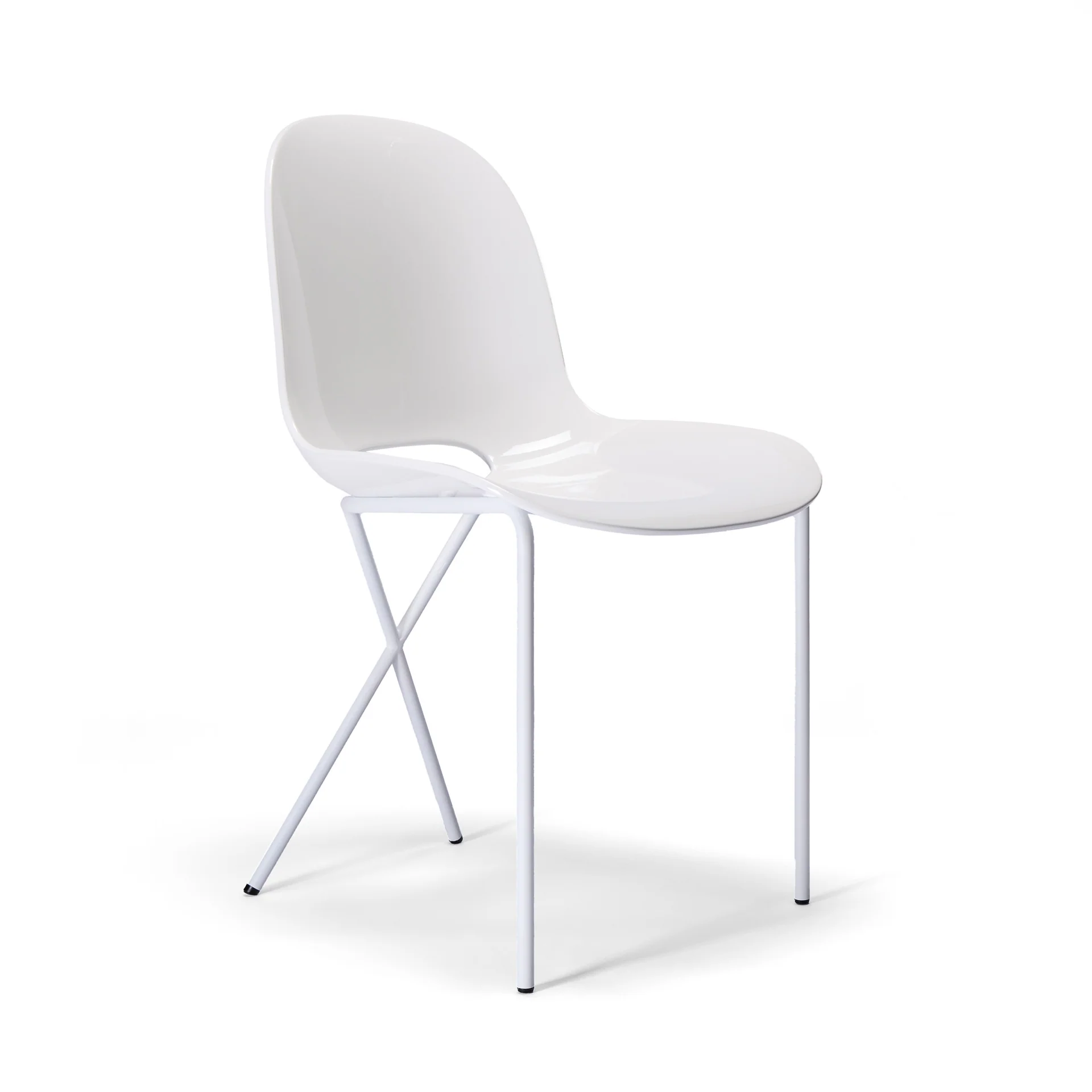 TCS ross Leg Side Chair Gloss White
