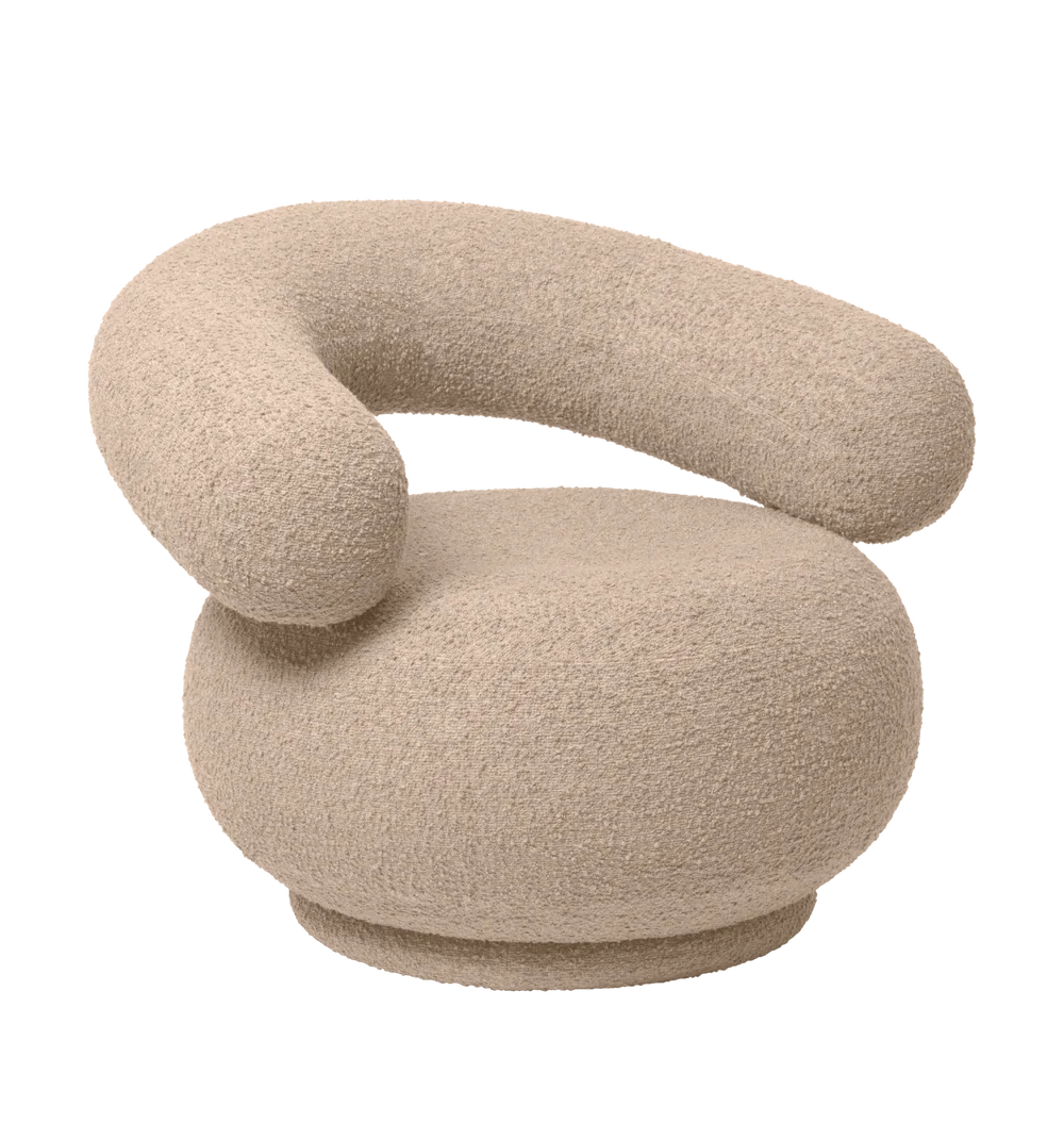 FERMliving Orbo Lounge Chair – Raw Bouclé