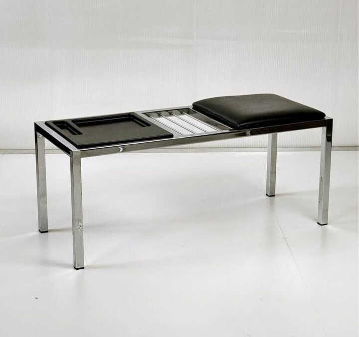 FBM Vintage Chrome Telephone Bench / Hall Seat