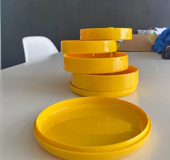 FBM Vintage yellow desk tidy